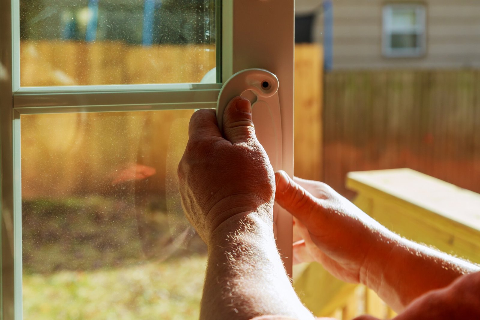 Defektes Fenstergetriebe von außen erkennbar